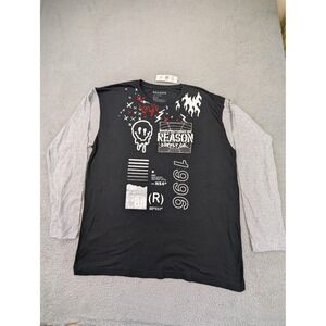 Reason Shirt Mens 2XL Long Sleeve‎ Graphic 1996 Flame Smiley Streetwear